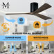 Atlas Irene-3H 60 inch Matte Black with Walnut Tone Blades Flush Mount Paddle Fan